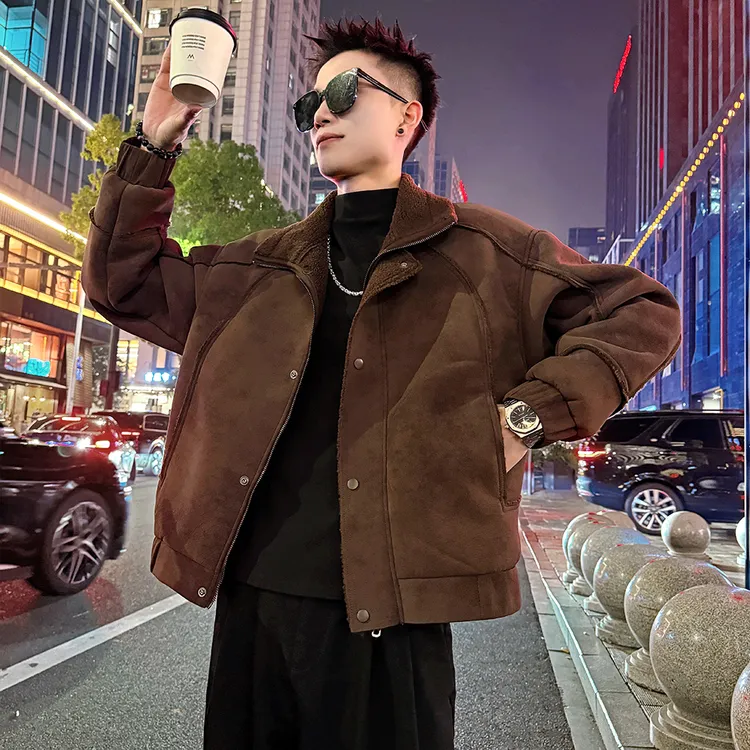 男士棉衣外套冬季2025新款皮毛一体冬天外衣高级感男装保暖棉袄子