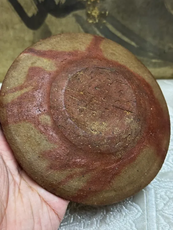 苍老绯鞠·中古备前·极致油蜡红润·壶承·干泡盘（直径13.5公分 高2