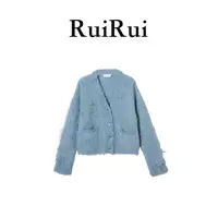 RUIRUI瑞25ss手工拉毛时尚百搭羊毛混纺上衣女外套SY1237R