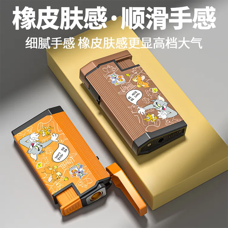 创意翻盖可充气直冲防风莫兰迪色卡通打火机适合家用送礼高档耐用