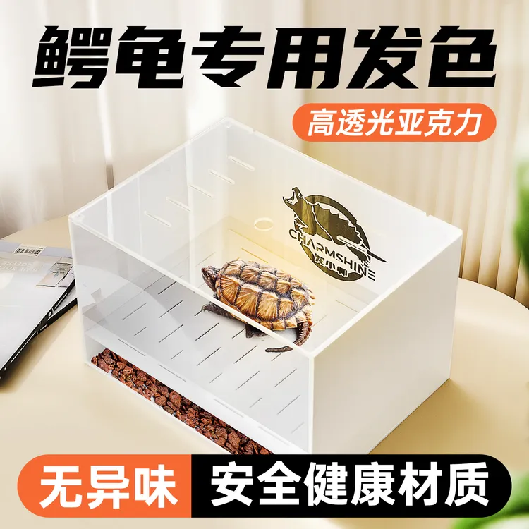 宠小帅乌龟发色盒佛鳄窄桥蛋龟发色乌龟专用隔离盒亚克力养殖箱