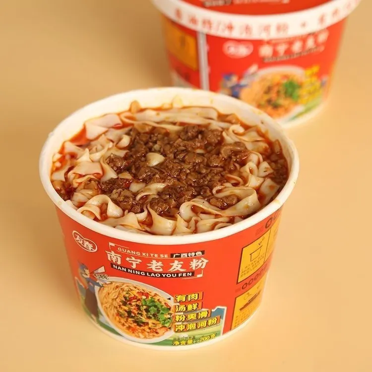 免煮冲泡老友粉桶装酸辣粉方便速食扁粉切粉小吃南宁风味老友河粉
