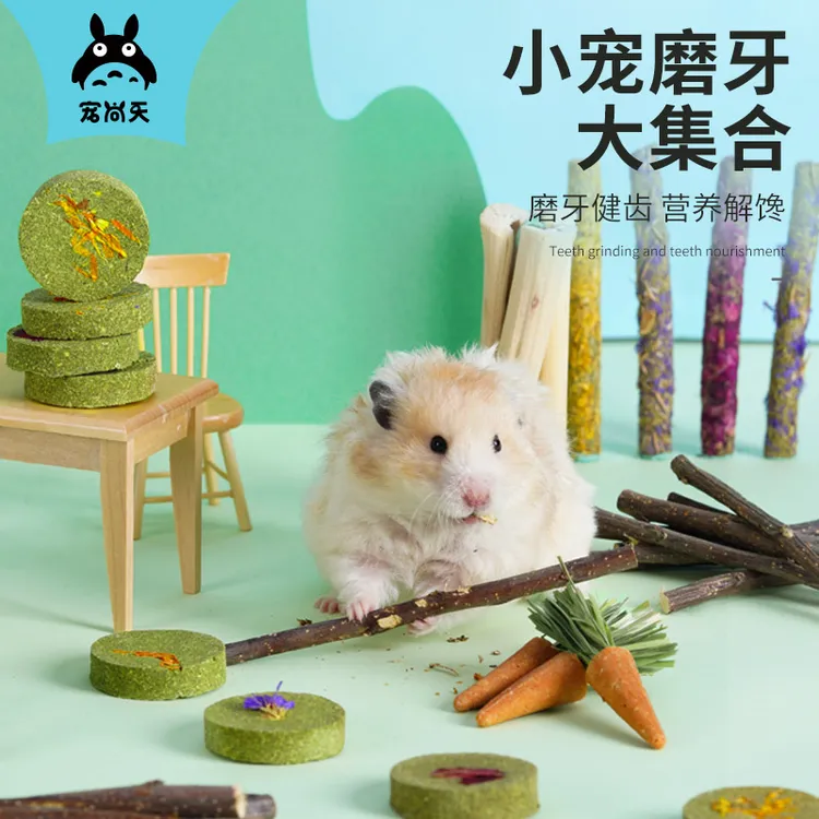 宠尚天仓鼠解馋健康套装健康棒饼造景苹果枝多种荷兰猪金丝熊用品
