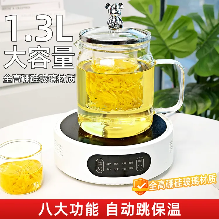 高硼硅玻璃壶多功能玻璃茶壶煮茶壶带把大容量煮茶防爆ins冷水壶