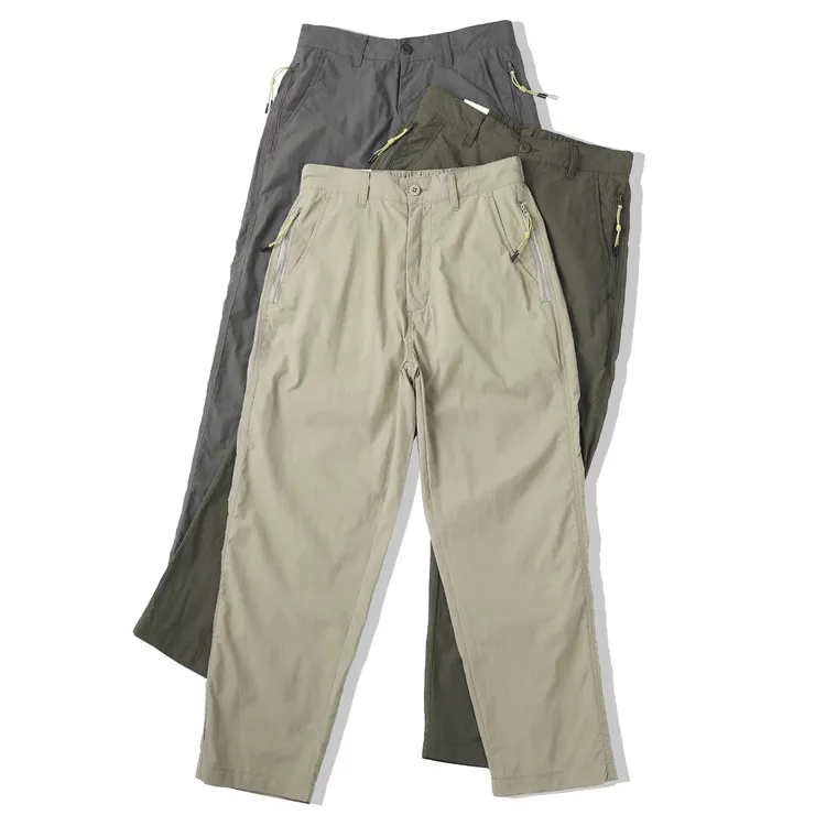 夏季日系机能轻薄速干户外宽松直筒工装裤男士耐磨功能直筒休闲裤