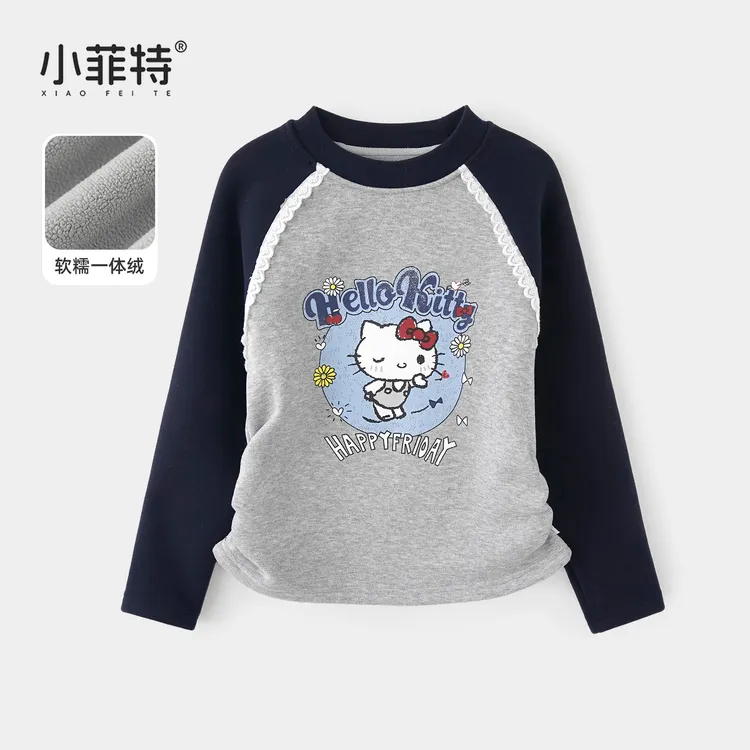 小菲特女童冬装加厚T恤衫中大童保暖打底衫儿童休闲上衣BGYD56971