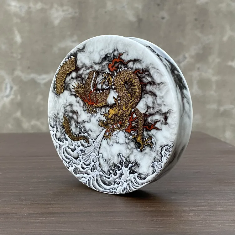 新款金龙盖置盖托高端陶瓷茶盖置茶壶盖碗紫砂壶盖置托茶宠摆件