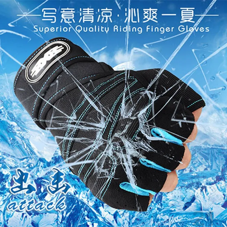 加长护腕健身半指手套男透气锻炼加压耐磨防滑撸铁单杠防起茧女夏