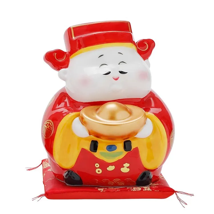 创意小财神陶瓷摆件家居装饰品喜庆新年开业收银台公司伴手礼礼品