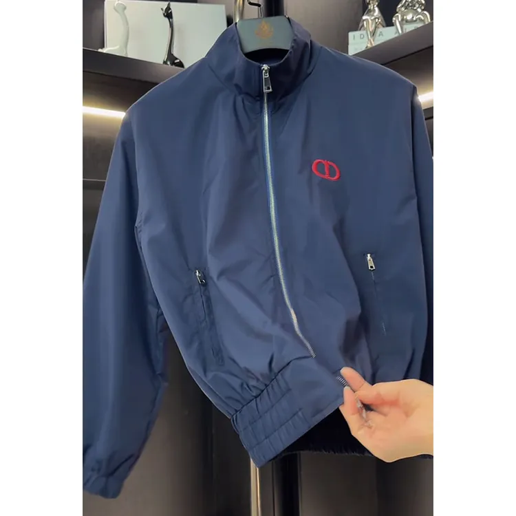 欧货轻奢高定大牌男装夹克2025秋季新款字母刺绣宽松长袖立领外套