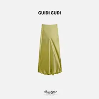 GUIDI GUDI【绿色国度】黄加蓝气质女人味时尚长半裙 E9520751H