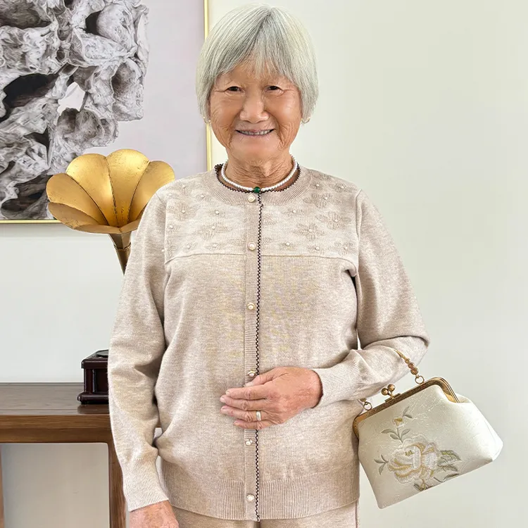 妈妈装秋装针织开衫中老年女装国风毛衣外套老人奶奶衣服女上衣服