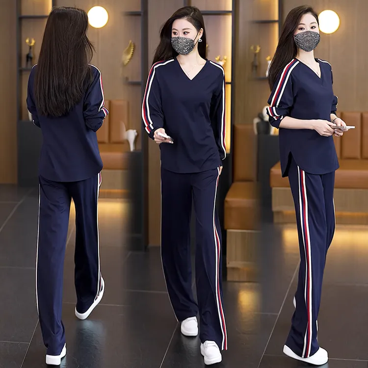 NSY 2025秋季新款大码女装休闲运动套装时尚宽松显瘦减龄两件套女