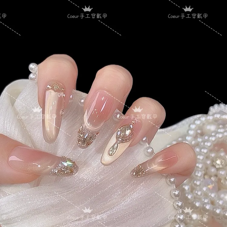 【密涅瓦金沙】时尚清新纯欲高级感成品美甲穿戴式手工穿戴甲