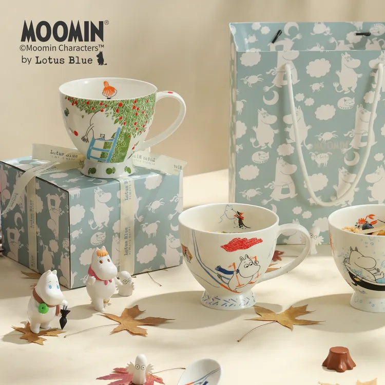 蓝莲花moomin姆明高颜值水杯礼盒高档生日礼物女生闺蜜实用礼品