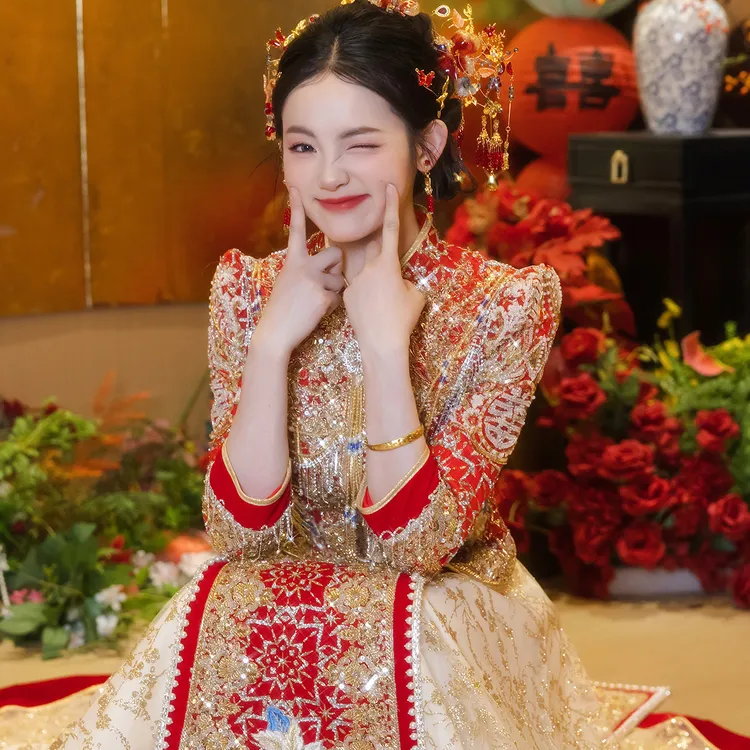 新款拼色秀禾服新娘结婚服装2025中式礼服敬酒服出阁服秀和服禾服