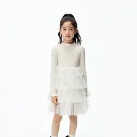 littlemoco童装25冬装新款女童烫钻长袖连衣裙裙子蛋糕裙