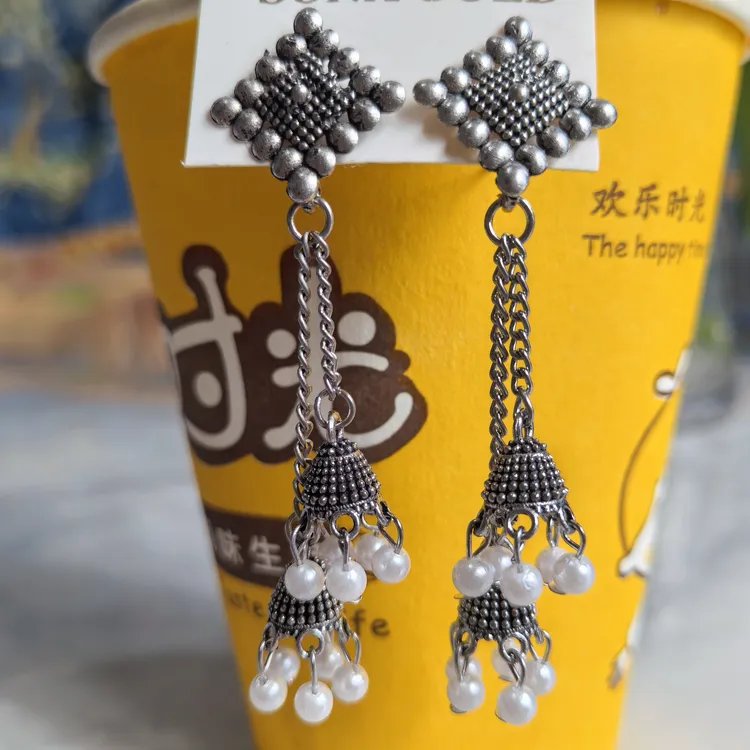 不锈钢皮质耳饰 民族风耳环气质时尚百搭复古纯手工精美长款古风