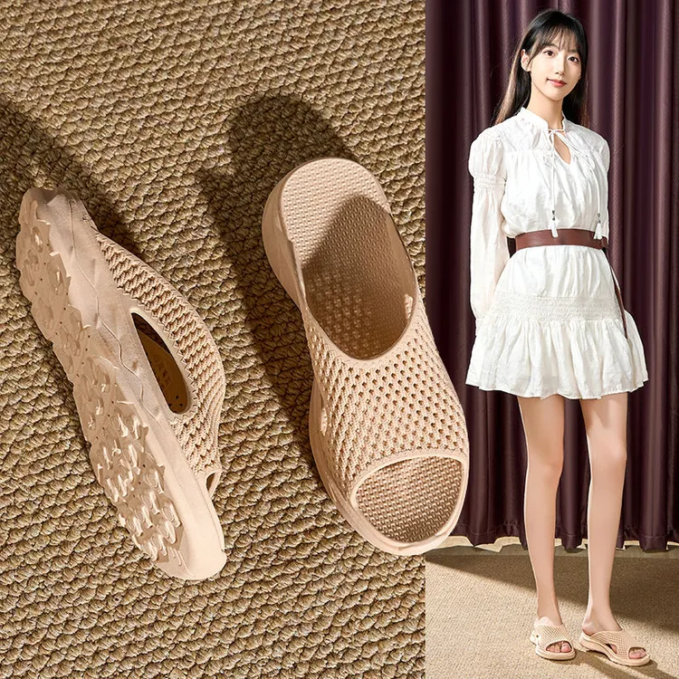 进口越南乳胶拖鞋女夏季时尚外穿透气厚底防滑女鞋软底沙滩凉拖鞋