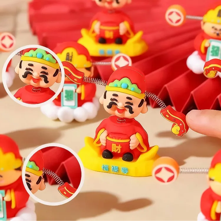 摇头财神爷汽车摆件车载卡通小可爱车内中控台桌面家用办公装饰品