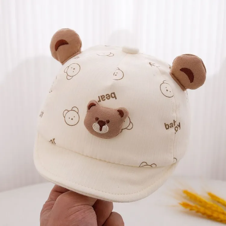 婴儿帽子春秋季薄款宝宝卡通遮阳帽新生儿防晒帽婴幼儿夏季鸭舌帽