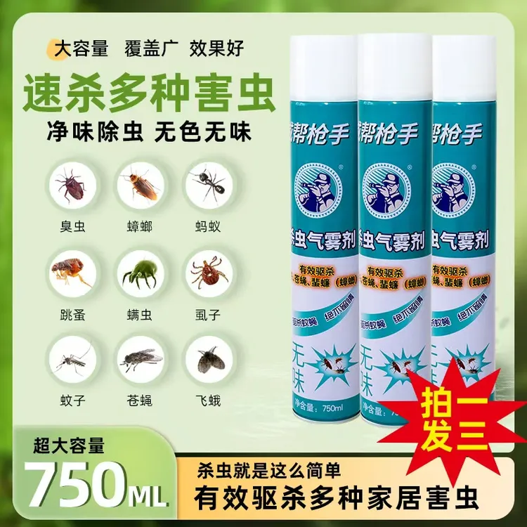 杀虫剂喷雾灭蚊虫喷雾剂清香家用灭蟑螂蚂蚁苍蝇药气雾剂拍一发三