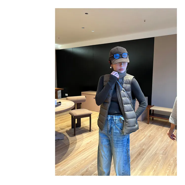 HDD- "轻便保暖" 90白鸭绒  冬季女款修身超轻保暖羽绒马甲 Y9319