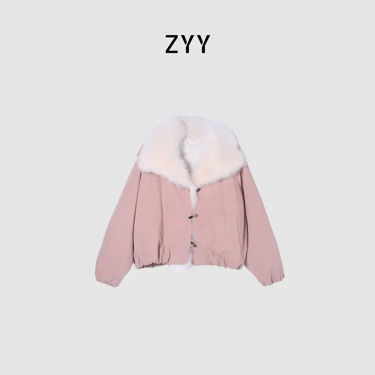 ZYY【晚舟归渡】2025/S新款设计感山羊绒毛羽绒服X25DYRF05575