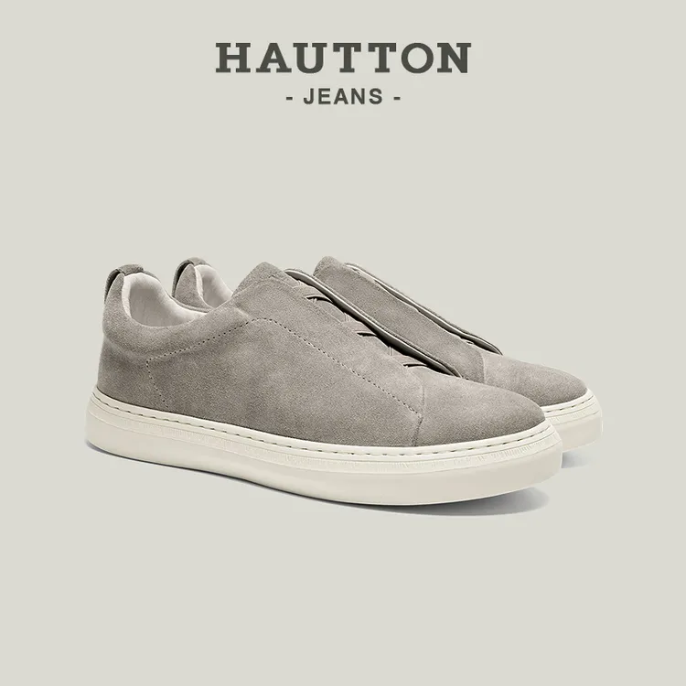 老钱风翻毛皮休闲鞋一脚蹬男鞋轻奢男士商务鞋子男款933XB5723