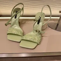 【断码特价】IFUSI 方头亮片细跟高跟鞋胶粘小众女士时尚2368-726