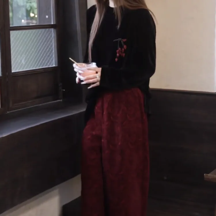 新款气质洋气复古上衣高腰裤子女装