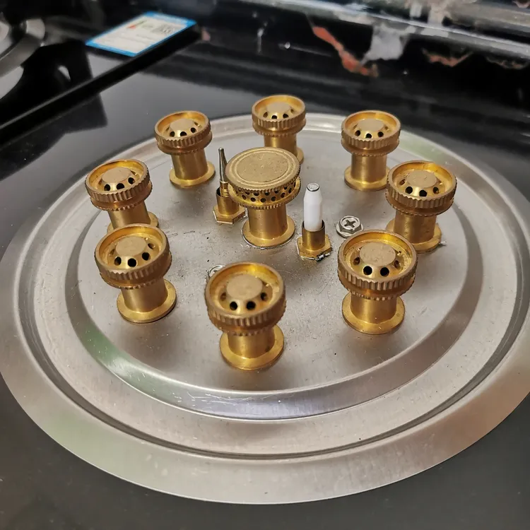 加厚铜帽铜盖火盖中心铜帽火盖侧边铜帽直喷铜喷火头