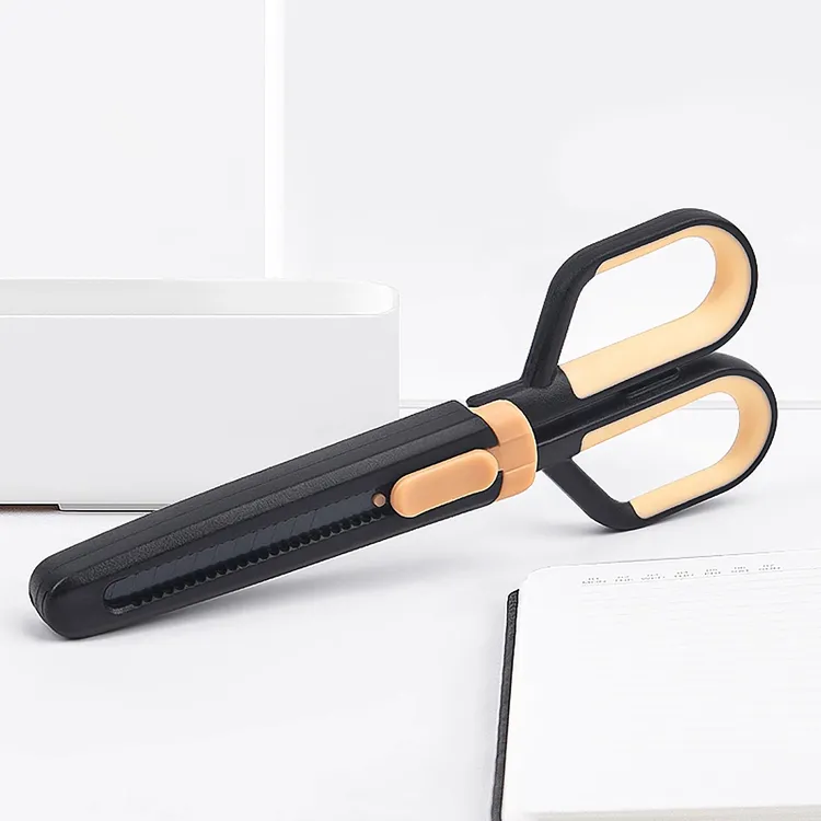 高颜值二合一手工剪刀多功能美工刀家用剪子特氟龙不锈钢裁纸刀