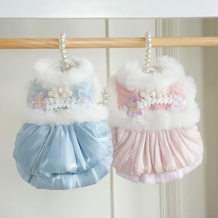 棒棒糖狗衣服小兔蝴蝶唐装公主裙古典年服中小型宠物衣服批发代发