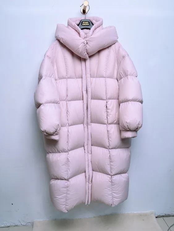 [一汐]长包边拉链-泡芙鹅绒服中长款羽绒服时尚女款新款潮牌女装