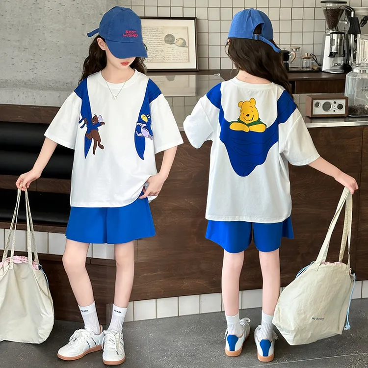 女童夏装t恤套装2025新款洋气时髦休闲儿童装夏季短袖短裤两件套