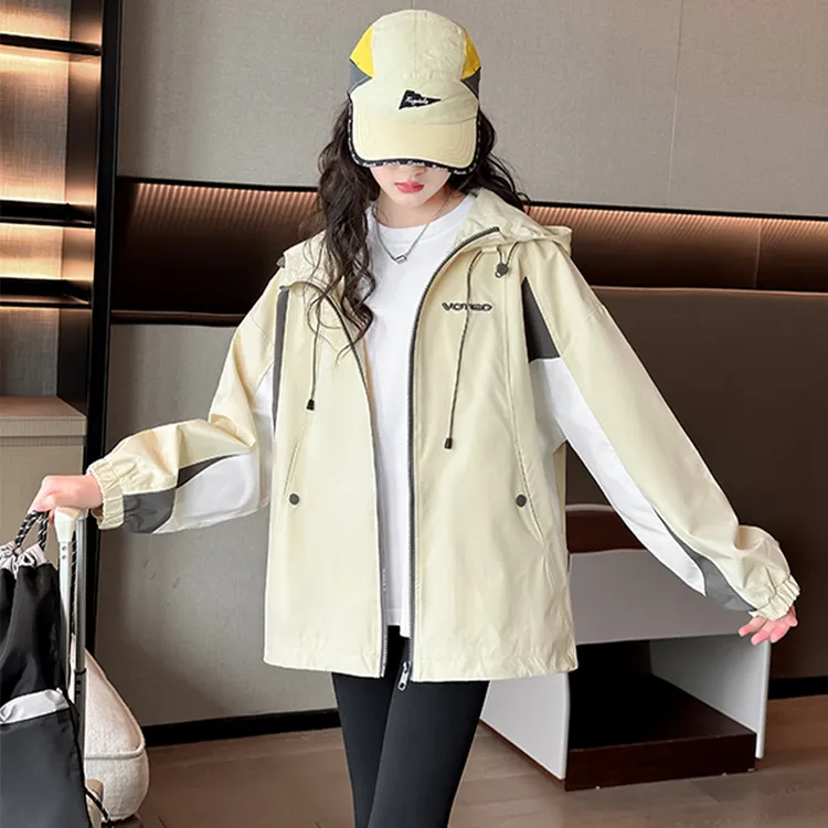 女童外套春季2025新款洋气大童春秋款12女孩风衣初中生15岁冲锋衣