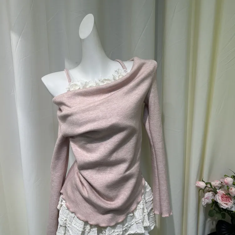 2025新款辣妹内搭甜美辣妹温柔甜酷欧若风韩系设计感短款上衣