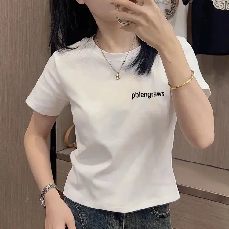 辣妹新款夏季体恤显瘦印花短款正肩时尚白色休闲短袖T恤女上衣潮