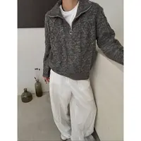 新款韩版简约拉链麻花针织毛衣H25032