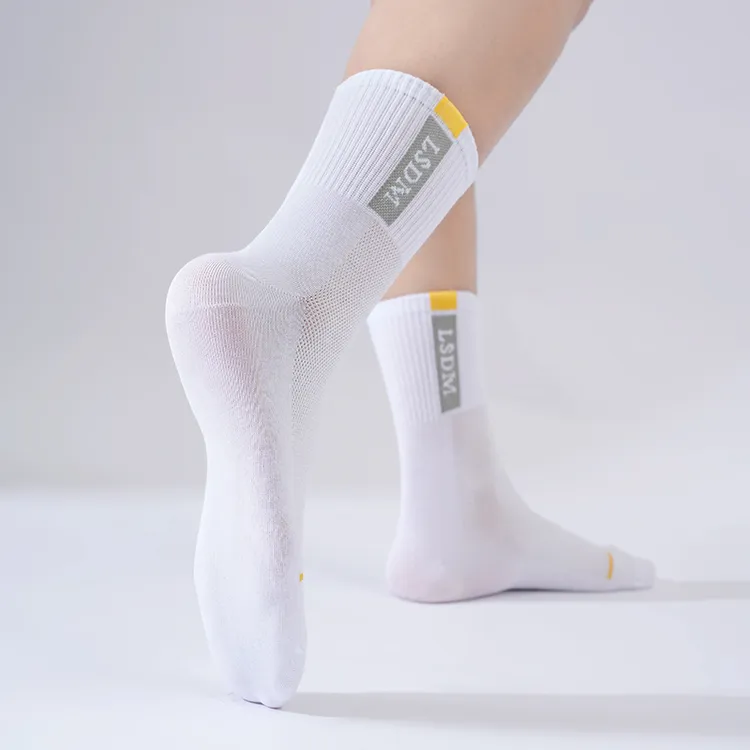 夏季纯棉袜子青少年运动袜网眼透气棉袜薄款跑步男士纯棉袜子
