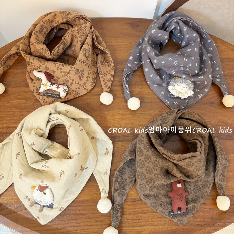 可爱儿童围巾男孩秋冬季ins宝宝围脖女童三角巾发带保暖脖套婴儿