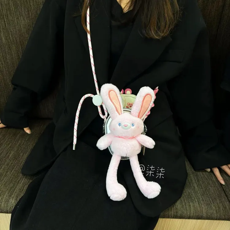 【手机背夹-不含壳】拉拉兔公仔手机背夹斜挎手机链通用手机型号