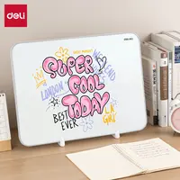 得力桌面小白板带支架可手持单双面可擦写桌面写字板