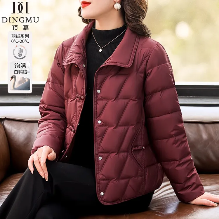 小个子不臃肿女士羽绒服2025新款轻薄冬装外套中老年妈妈秋冬棉袄