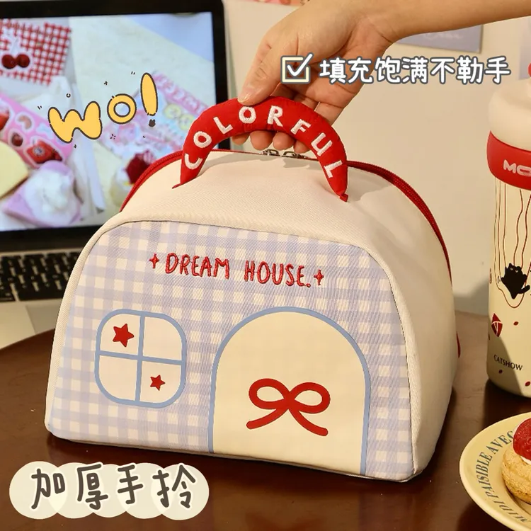 上班族洋气饭盒袋手提袋保温袋冷藏袋带饭包手提包便当袋加厚防水