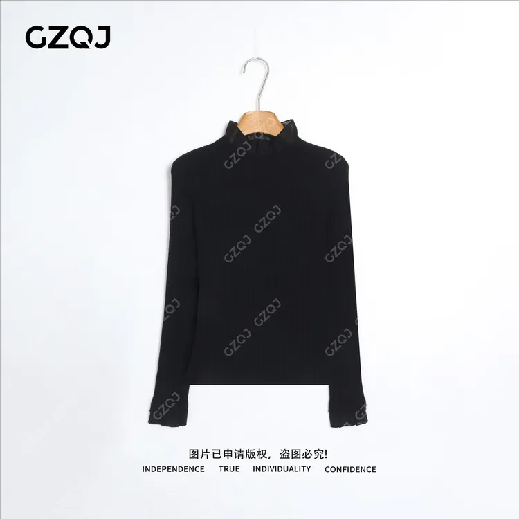 运补6-10老琴私服【诺曼底暖阳】羊毛时尚显瘦拼接长袖打底针织衫冬