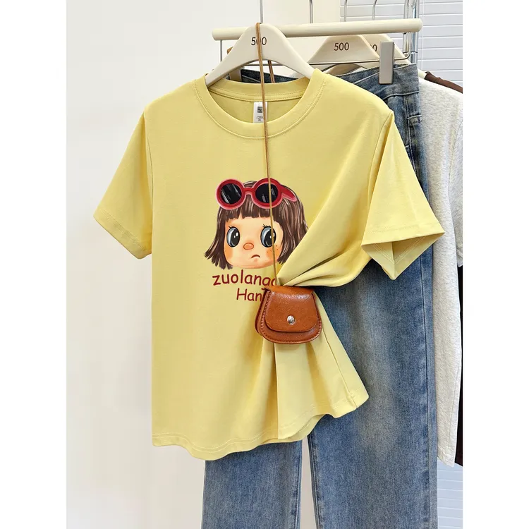 200斤大码女装正肩短袖T恤夏季今年流行时尚洋气圆领胖mm穿搭上衣