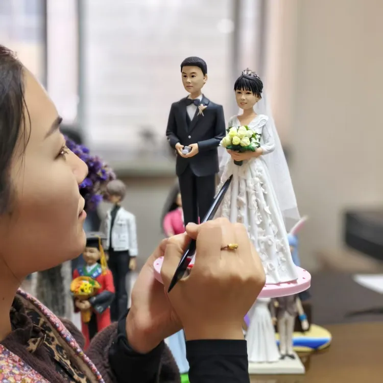 七夕情侣生日结婚礼物软陶人偶手工定制泥人真人公仔手办人像定制