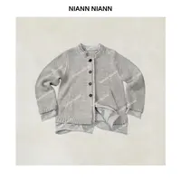 NiannNiann高级女装新澳双股细腻轻肤美丽诺假两件羊毛开衫16369
